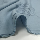 Crêpe viscose Lily brodé feuillage bleu barbeau