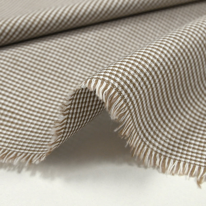 Coton à mini carreaux 1 mm blanc et marron