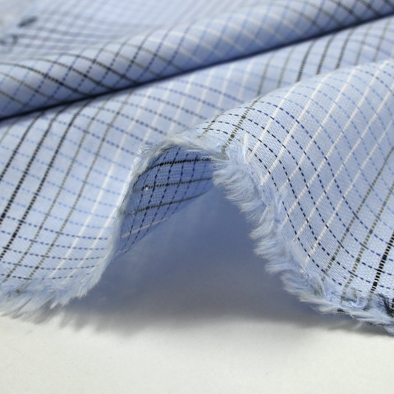 Light blue nadège checkered cotton
