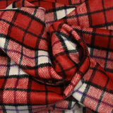 Polyester cardé à carreaux rouge