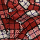 Polyester cardé à carreaux rouge