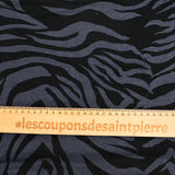 Jersey de viscose imprimé zèbre gris fond noir