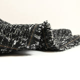 Tweed de laine mélangée noir et gris