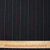 Fondo negro rojo y gris rayado de poliviscosa teñida tejida