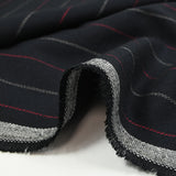 Fondo negro rojo y gris rayado de poliviscosa teñida tejida