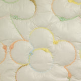 Matelassé brodé fleurs multicolores fond écru