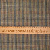 Laine à carreaux tissée-teinte marron