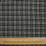 Jacquard polyviscose à carreaux fond noir