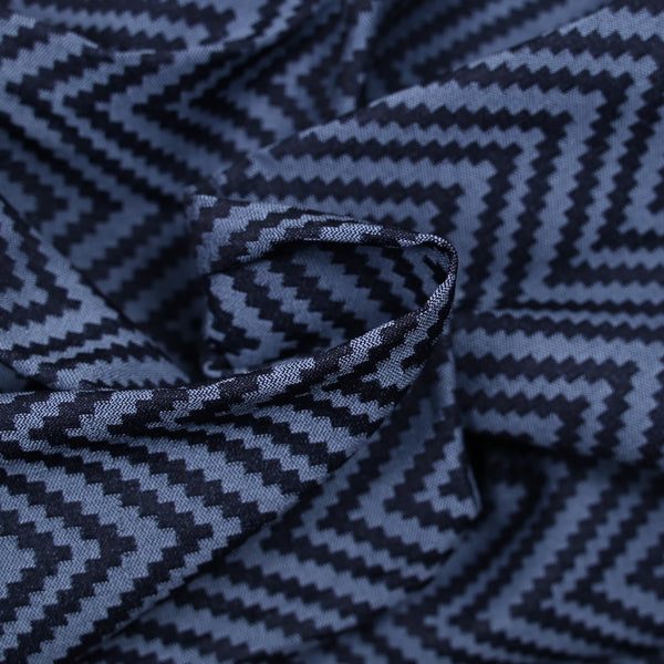 Jacquard polyviscose chevron fond marine