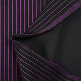 Maille Milano thermocollée rayée violet fond noir