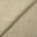 Linen viscose embroidered openwork sequins flowers string background