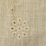 Linen viscose embroidered openwork sequins flowers string background