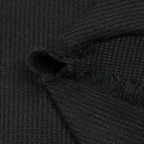 Maille côtelée grattée polyester Sybille noir