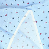 Cotton Printed Blue stripe and bird