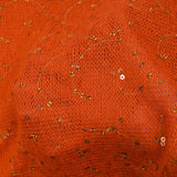 Maille tricot broderie et sequins orange