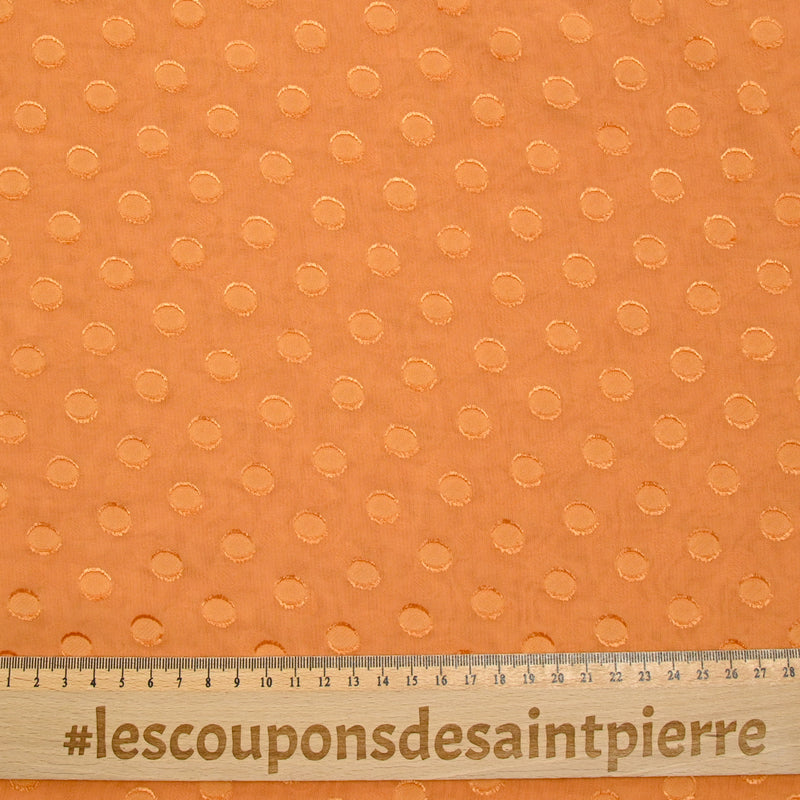 Crêpe Georgette Viscose with orange jacquard burnt