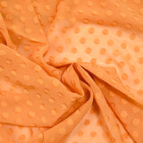 Crêpe Georgette Viscose with orange jacquard burnt