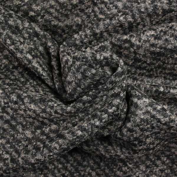 Lainage bouclette souple gris et noir