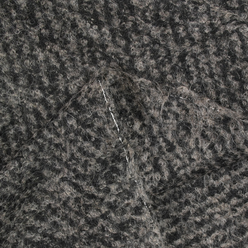 Lainage bouclette souple gris et noir