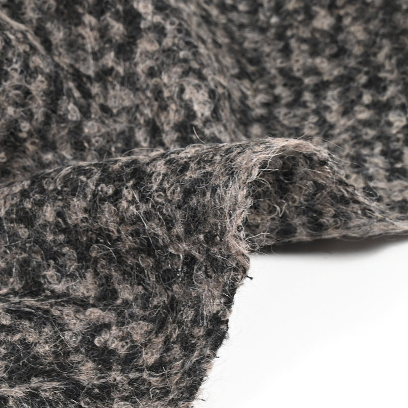 Lainage bouclette souple gris et noir