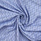 Popeline polycoton tissée-teinte à carreaux Ismaël fond bleu