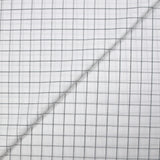Popeline polycoton tissée-teinte à carreaux Barnabé gris fond blanc