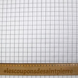 Popeline polycoton tissée-teinte à carreaux Barnabé gris fond blanc