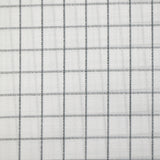 Popeline polycoton tissée-teinte à carreaux Barnabé gris fond blanc