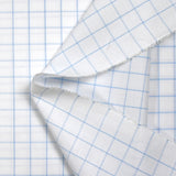 Popeline polycoton tissée-teinte à carreaux Barnabé bleu fond blanc