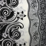 Viscose imprimée Porto Cervo noir et blanc