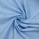 Popeline polycoton imprimée carreaux en pointillisme fond bleu chiné