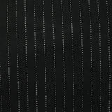 Drap de laine mélangée rayure blanche fond noir