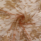 Dentelle de Calais® Calandra cuivre et doré au mètre