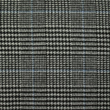Laine mélangée Prince de Galles ligne bleue fond gris et noir