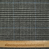 Laine mélangée Prince de Galles ligne bleue fond gris et noir