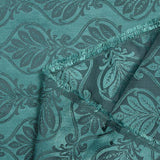 Jacquard de polyester feuille mystique bleu caraïbes et gris bleuté