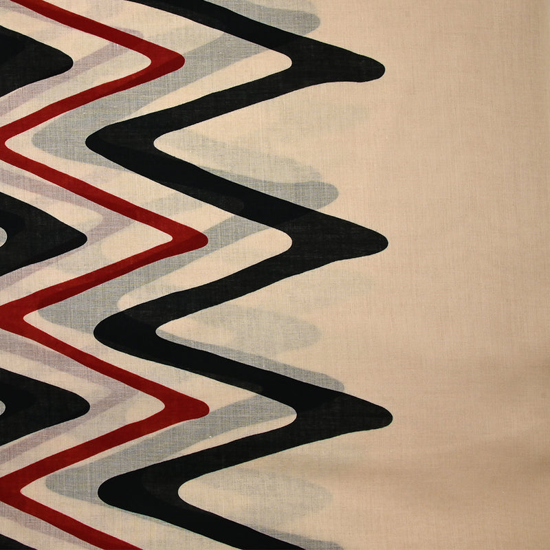 Cotton sail printed wave beige background
