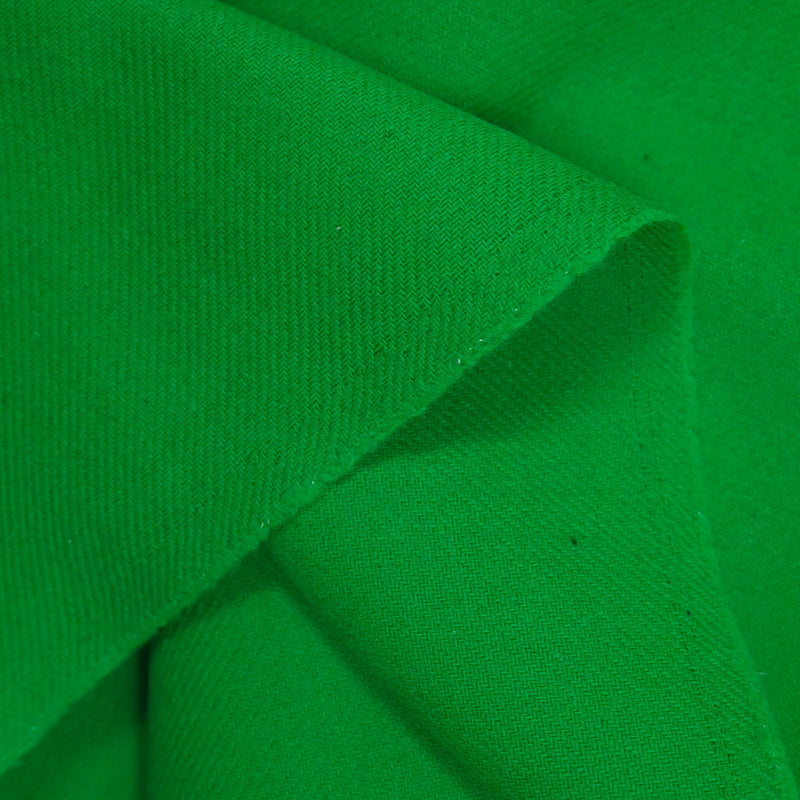 Sergé de laine mélangée vert grenouille