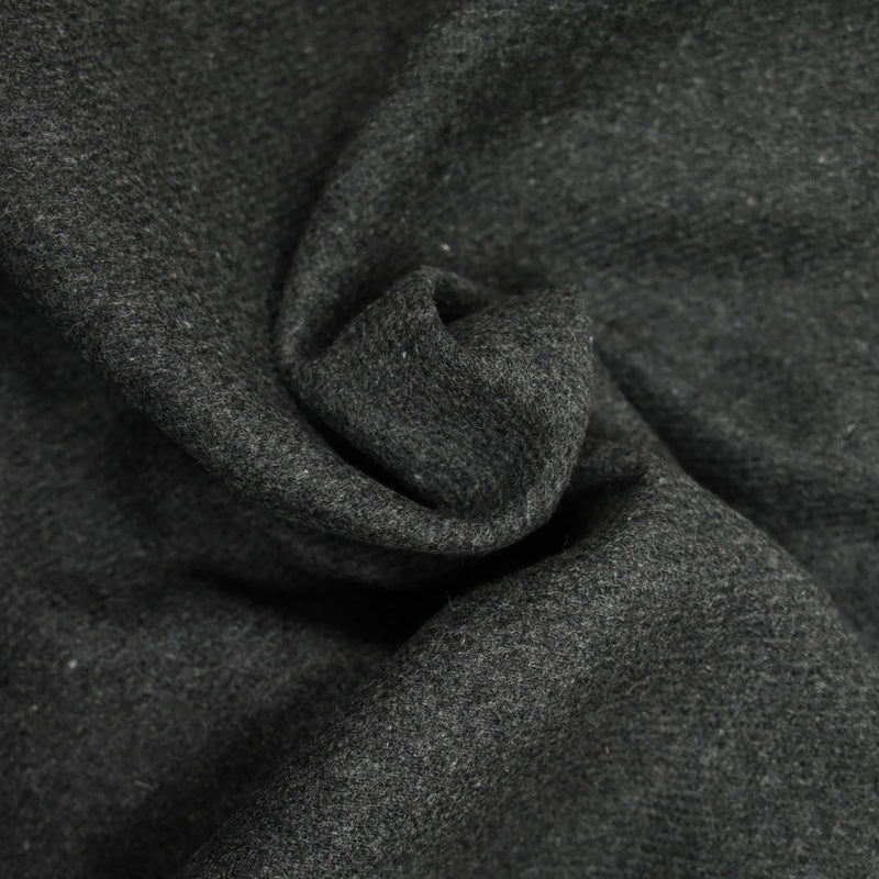 Sergé de laine mélangée gris graphite