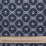 Polycotton printed knot and ink navy background
