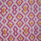 Double gaze matelassée double face indien Bihar fond rose et blanc au mètre