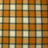 Polyviscose tissée-teinte à carreaux Franck moutarde fond écru