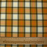 Polyviscose tissée-teinte à carreaux Franck moutarde fond écru