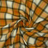 Polyviscose tissée-teinte à carreaux Franck moutarde fond écru