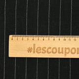 Lin viscose rayé 20 mm blanc fond noir