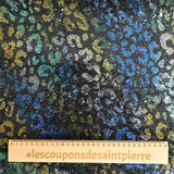 Tulle sequin léopard vert et bleu