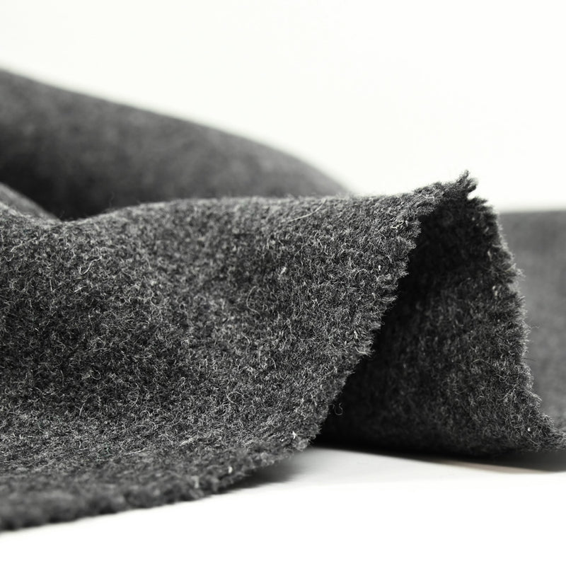 Sergé de laine mélangée gris graphite