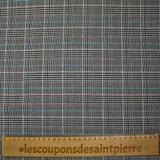 Tejido de poliviscosa teñido príncipe de gales blanco y negro línea rosa y azul