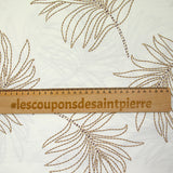 Crêpe polyester feuillage fond blanc