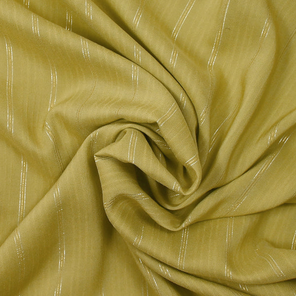 Voile de viscose rayé lurex Roxanne vert olive